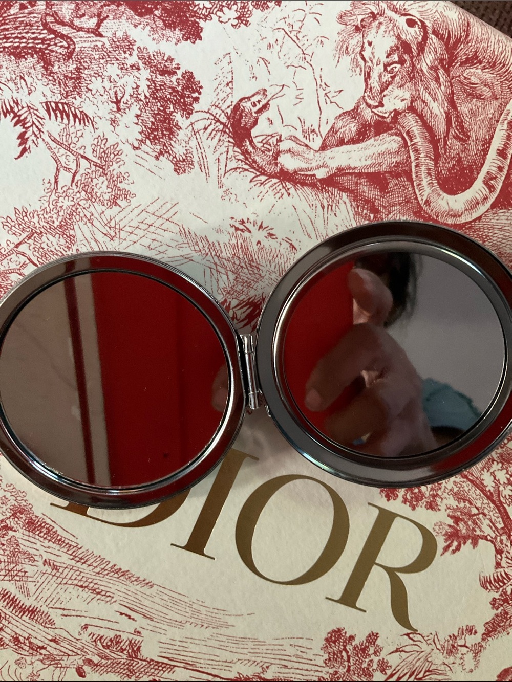 Silver & Gold Decorative Compact Mirror - Picture 4 of 6